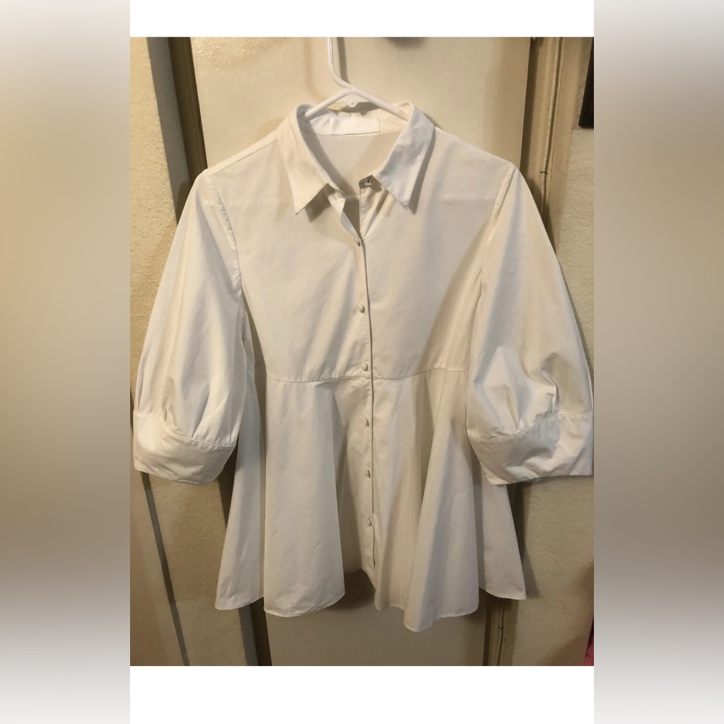 Co Collection Poplin Shirt Blouse Sz S
